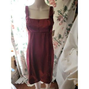 Roulette Dark Red Sleeveless Sz 4 Satin Sheath Formal Prom Dress Knee Length